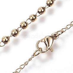 304 Stainless Steel Rosary Bead Necklaces&nbsp;NJEW-D285-40G