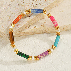 Bohemian Style Colorful Mixed Stone Beaded Stretch Bracelets for Women&nbsp;AC6424