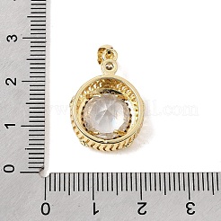Brass Pave Cubic Zirconia Pendants&nbsp;KK-CBA960E-07B-G