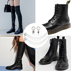 4Pcs 3 Styles Brass Boot Strap Chains & Alloy Siam Rhinestone Shoes Charms Sets&nbsp;HJEW-BM0001-12