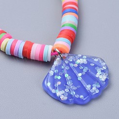 Handmade Polymer Clay Heishi Beads Kids Braided Bracelets&nbsp;BJEW-JB04319-M