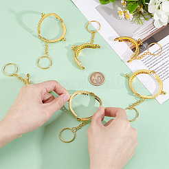 10Pcs Iron Bag Kiss Lock Frames with Key Rings&nbsp;KEYC-BBC0001-25G
