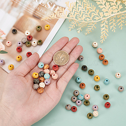 100Pcs 10 Colors Painted Natural Wood Beads&nbsp;WOOD-OC0002-08