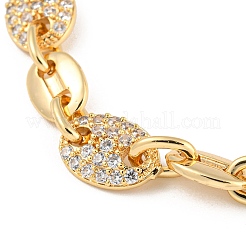 Golden Brass Micro Pave Cubic Zirconia Link Bracelets&nbsp;LS-BJEW-P314-A01-G