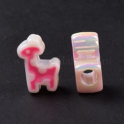 UV Plating Rainbow Iridescent Acrylic European Beads&nbsp;SACR-E009-45