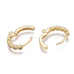 Brass Huggie Hoop Earring Findings&nbsp;KK-T038-488G
