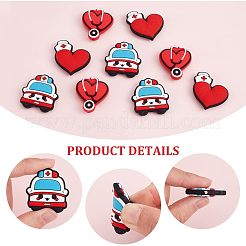 9Pcs 3 Style Hospital Theme Food Grade Eco-Friendly Silicone Focal Beads&nbsp;SIL-CA0001-35