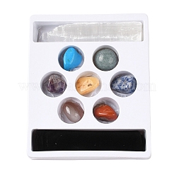 7Pcs Nuggets Chakra Natural & Synthetic Mixed Gemstone Tumbled Polished Stones Collections&nbsp;AJEW-Q152-03