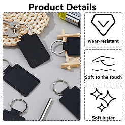16Pcs Rectangle PU Leather Keychains&nbsp;KEYC-DC0001-45A