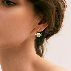4Pairs 2 Colors Iron Stud Earrings&nbsp;EJEW-HY0001-13