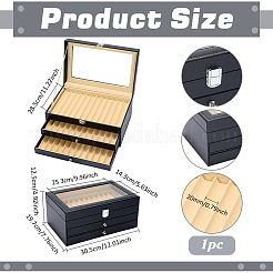 Density Board & PU Leather Pen Display Box&nbsp;OFST-WH0004-062