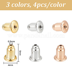 6 Pairs 3 Colors 925 Sterling Silver Bullet Ear Nuts&nbsp;STER-DR0001-02