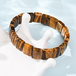 Natural Tiger Eye Beaded Stretch Bracelets for Unisex&nbsp;G-K303-02A