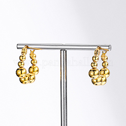 304 Stainless Steel Round Ball Beaded Hoop Earrings&nbsp;OH2554