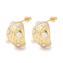 Oval Brass Stud Earrings&nbsp;KK-U058-65G