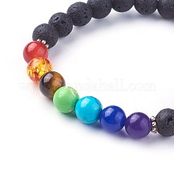 Natural Lava Rock Beads Stretch Bracelets&nbsp;BJEW-F380-04