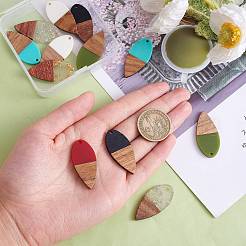 14Pcs 7 Styles Opaque Resin & Transparent Foil Resin Pendants&nbsp;RESI-SZ0001-83