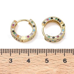 Brass Micro Pave Cubic Zirconia Hoop Earrings for Women&nbsp;EJEW-A167-19G-01