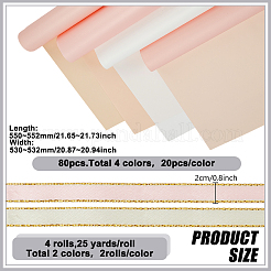 80Pcs 4 Colors Plastic Bouquet Wrapping Craft Paper&nbsp;DIY-GO0002-81