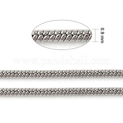 Tarnish Resistant 3.28 Feet 304 Stainless Steel Round Snake Chains&nbsp;X-CHS-K001-06