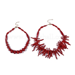 Bohemian and Exaggerated Resin Bib Necklace Sets&nbsp;NJEW-K384-09