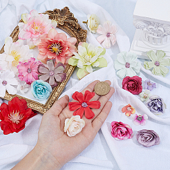 200Pcs 4 Styles Cloth Artificial FLower&nbsp;AJEW-SP0003-69
