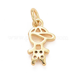 Eco-Friendly Brass Micro Pave Cubic Zirconia Pendants&nbsp;KK-M225-03G