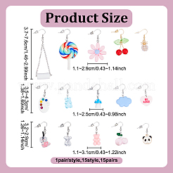 3Sets 3 Styles Acrylic Dangle Earring Sets&nbsp;EJEW-UN0002-78