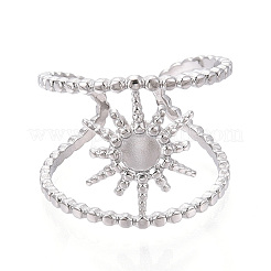 304 Stainless Steel Cuff Rings Components&nbsp;STAS-N113-01P