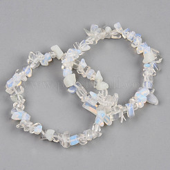 Unisex Chip Opalite Beaded Stretch Bracelets&nbsp;BJEW-S143-10