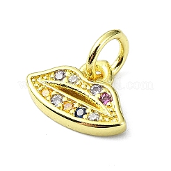 Brass Micro Pave Cubic Zirconia Pendants&nbsp;KK-H475-25G-02
