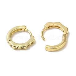 Rack Plating Brass Micro Pave Clear Cubic Zirconia Huggie Hoop Earrings for Women&nbsp;EJEW-C097-13G-01