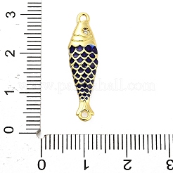 Brass Enamel Fish Connector Charms&nbsp;KK-H527-11G-02
