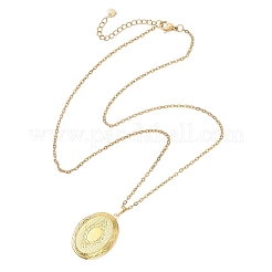 2Pcs 2 Colors Brass Oval Locket Pendant Necklaces&nbsp;NJEW-JN05905