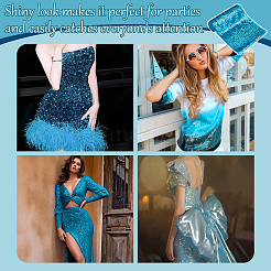 Polyester & PET Reversible Sequin Fabric&nbsp;DIY-WH0453-78B