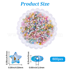 600Pcs 2 Colors Frosted Acrylic Charms&nbsp;OACR-PA0001-35