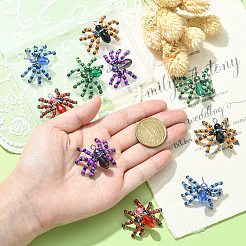 10Pcs 5 Colors Glass Seed Pendants&nbsp;GLAA-CJ0002-30