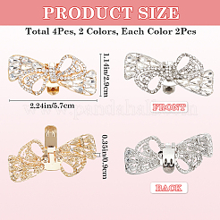4Pcs 2 Colors Bowknot Alloy Rhinestone Shoe Decorations&nbsp;FIND-CP0002-27