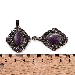 Natural Amethyst Rhombus Pendants&nbsp;G-K363-02R-04