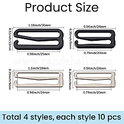 40Pcs 4 Styles Alloy Underwear Strap Adjustment Buckles&nbsp;FIND-GF0009-51
