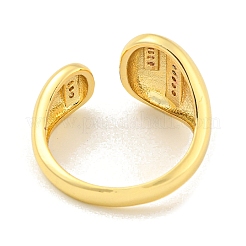 Brass Micro Pave Clear Cubic Zirconia Open Cuff Ring for Women&nbsp;RJEW-M173-02A-G