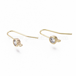 Brass Micro Cubic Zirconia Earring Hooks&nbsp;X-KK-N231-05-NF
