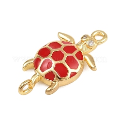 Brass Enamel Sea Turtle Connector Charms&nbsp;KK-I352-37G
