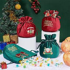 4Pcs 4 Styles Christmas Velvet Candy Apple Bags&nbsp;TP-BC0001-05