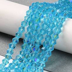 Transparent Electroplate Glass Beads Strands&nbsp;GLAA-F029-4mm-D19