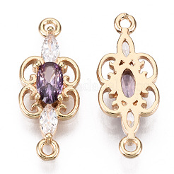 Brass Micro Pave Cubic Zirconia Links Connectors&nbsp;X-KK-R111-008-A03