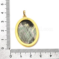Rack Plating Carved Natural Black Lip Shell Pendants&nbsp;SH-CBA69D1-04G-01