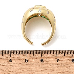 Brass Micro Pave Cubic Zirconia Cuff Open Rings for Women&nbsp;RJEW-L343-03G-04