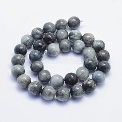 Natural Hawk's Eye Beads Strands&nbsp;G-L478-02-12mm