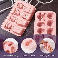 2Pcs 2 Styles Food Grade Silicone Molds&nbsp;SIL-TA0002-17